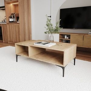Masuta de cafea, Qualex, Tarz, 90x39x50 cm, PAL, Stejar imagine