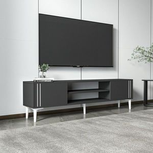 Comoda TV, Inarch, Snow, 140x44 cm, PAL, Antracit imagine