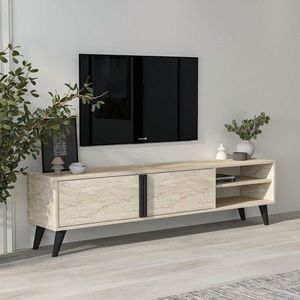Comoda TV, Inarch, Benoit, 160x35x29 cm, PAL, Travertin imagine