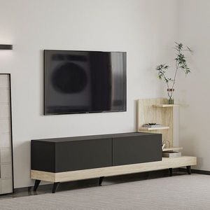 Comoda TV, Inarch, Dizayn, 180x82x37 cm, PAL, Antracit / Travertin imagine