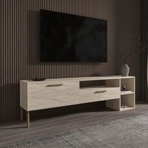 Comoda TV, Inarch, Parion, 150x47x35 cm, PAL, Travertin imagine