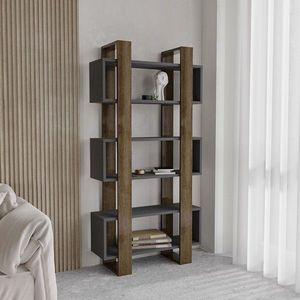 Corp biblioteca, Inarch, Milano, 80x160x28 cm, PAL, Nuc / Antracit imagine