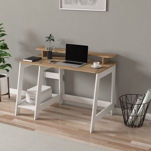 Birou, Inarch, Country, 120x73x60 cm, PAL, Alb / Stejar imagine
