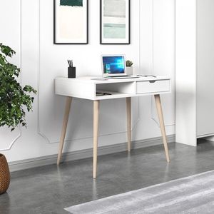 Birou, Inarch, Offer, 90x80x60 cm, PAL, Alb / Lemn imagine