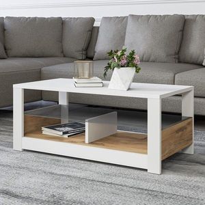 Masuta de cafea, Inarch, Aydos, 90x37x45 cm, PAL, Alb / Stejar imagine