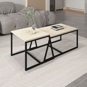 Masuta de cafea, Inarch, Minimal, 75x38x50 cm, PAL, Travertin imagine