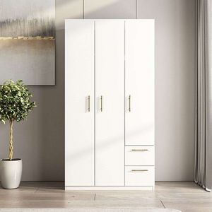 Dulap pentru haine, Inarch, Merlin, 90x171 cm, PAL, Alb imagine