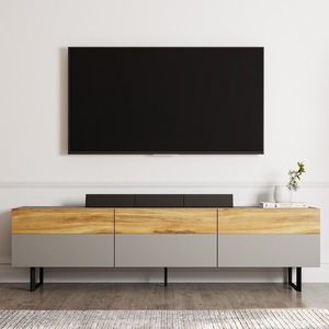 Comoda TV, Inarch, Sign, 180x49x37 cm, PAL, Gri / Stejar imagine