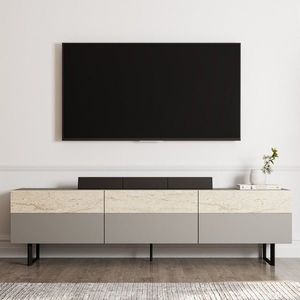 Comoda TV, Inarch, Sign, 180x49x37 cm, PAL, Gri / Travertin imagine