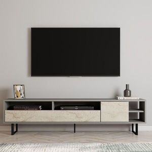 Comoda TV, Inarch, Luga, 180x44 cm, PAL, Gri / Travertin imagine