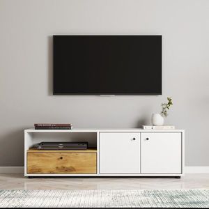 Comoda TV, Inarch, Pao, 136x42x35 cm, PAL, Alb / Stejar imagine