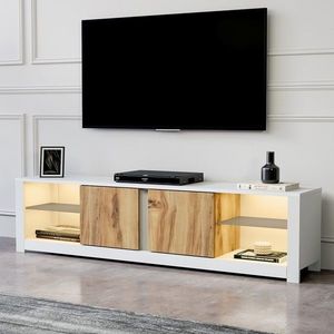 Comoda TV, Inarch, Aydos, 180x45x35 cm, PAL, Alb / Stejar imagine