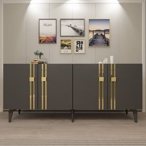 Consola, Olivia, Bahar KB150, 150x80x35 cm, PAL, Antracit imagine