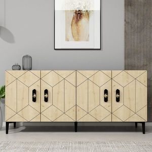 Consola, Olivia, Cross KB150, 150x75x35 cm, PAL, Stejar antracit / safir imagine
