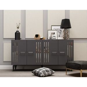 Consola, Olivia, Junes, 150x79x40 cm, PAL , Antracit / Argintiu imagine