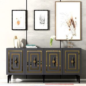 Consola, Olivia, Viola, 150x79x40 cm, PAL , Antracit imagine