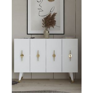 Consola, Olivia, Quart Ramada, 120x80x29 cm, PAL , Aur/Alb imagine