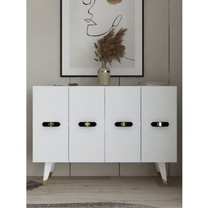 Consola, Olivia, Quart V, 120x80x29 cm, PAL , Aur/Alb imagine