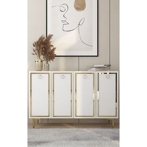 Consola, Olivia, Wolly KM120, 120x75x29 cm, PAL , Alb/Auriu imagine