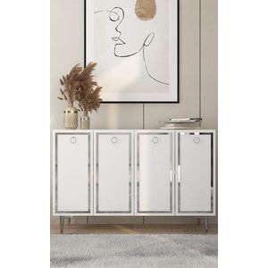 Consola, Olivia, Wolly KM120, 120x75x29 cm, PAL , Alb / Argintiu imagine