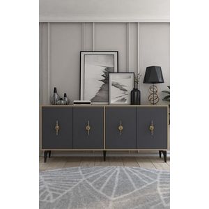 Consola, Olivia, Figora, 180x82 cm, PAL , Stejar safir / Antracit imagine