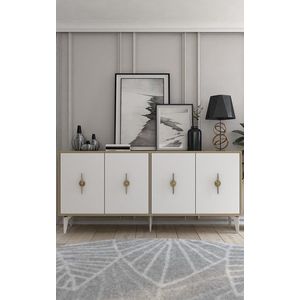Consola, Olivia, Figora, 180x82 cm, PAL , Stejar Safir / Alb imagine