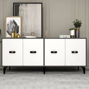 Consola, Olivia, Fly, 180x82 cm, PAL , Antracit/Alb imagine