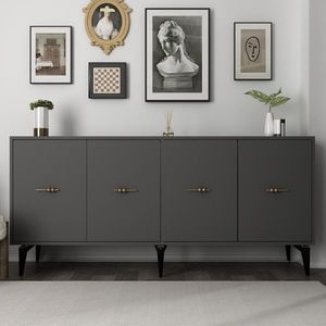 Consola, Olivia, Sinta, 180x82 cm, PAL , Antracit imagine