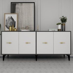 Consola, Olivia, Sinta, 180x82 cm, PAL , Antracit/Alb imagine