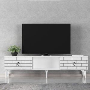 Comoda TV, Olivia, Varna, 150x44 cm, PAL, Alb imagine
