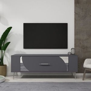 Comoda TV, Olivia, Retrop2, 120x48 cm, PAL, Antracit / Argintiu imagine