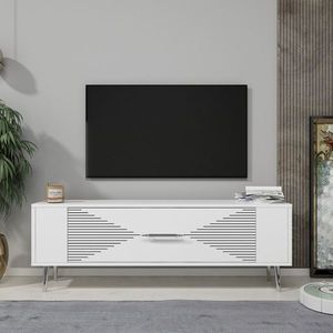 Comoda TV, Olivia, Retrol1, 120x48 cm, PAL, Alb / Argintiu imagine