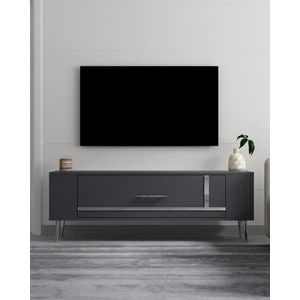 Comoda TV, Olivia, Retrop1, 120x48 cm, PAL, Antracit / Argintiu imagine