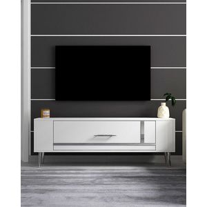 Comoda TV, Olivia, Retrop1, 120x48 cm, PAL, Alb / Argintiu imagine