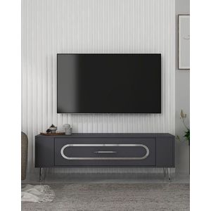 Comoda TV, Olivia, Retrop3, 120x48 cm, PAL, Antracit / Argintiu imagine