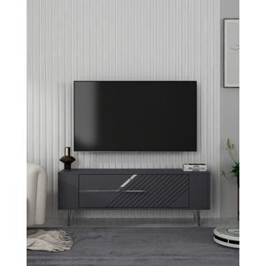 Comoda TV, Olivia, Retrolp5, 120x48 cm, PAL , Antracit / Argintiu imagine