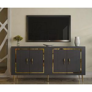 Consola, Olivia, Piero KB150, 150x75x35 cm, PAL , Antracit / Aur imagine