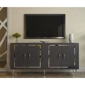 Consola, Olivia, Piero KB150, 150x75x35 cm, PAL , Antracit / Argintiu imagine