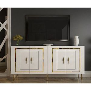 Consola, Olivia, Piero KB150, 150x75x35 cm, PAL , Alb/Auriu imagine