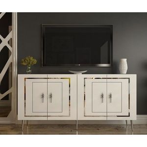 Consola, Olivia, Piero KB150, 150x75x35 cm, PAL , Alb / Argintiu imagine
