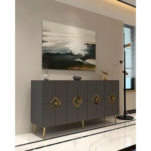 Consola, Olivia, Robber KB150, 150x75x35 cm, PAL , Antracit / Aur imagine