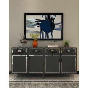 Consola, Olivia, Belly KB150, 150x75x35 cm, PAL , Antracit / Argintiu imagine