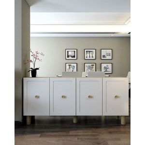 Consola, Olivia, Rosalinda KB150, 150x75x35 cm, PAL , Stejar Safir / Alb imagine