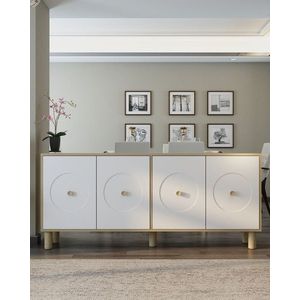 Consola, Olivia, Deren KX180 Bohem, 180x78 cm, PAL , Stejar Safir / Alb imagine