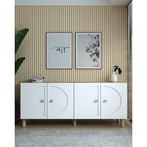 Consola, Olivia, Inci KB150 Bohem, 150x75x35 cm, PAL , Stejar Safir / Alb imagine