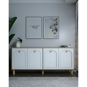 Consola, Olivia, Simple KX180 Bohem, 180x78 cm, PAL , Stejar Safir / Alb imagine