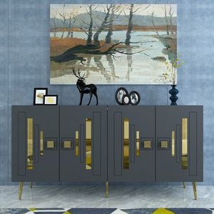 Consola, Olivia, Seduna, 150x75x35 cm, PAL , Antracit / Aur imagine