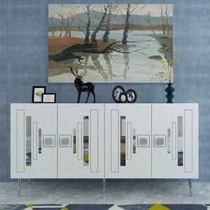 Consola, Olivia, Seduna, 150x75x35 cm, PAL , Alb / Argintiu imagine