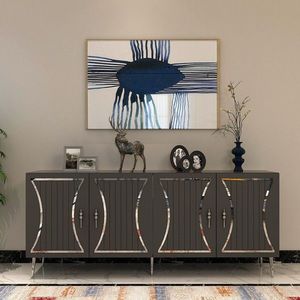 Consola, Olivia, Tean, 150x75x35 cm, PAL , Antracit / Argintiu imagine