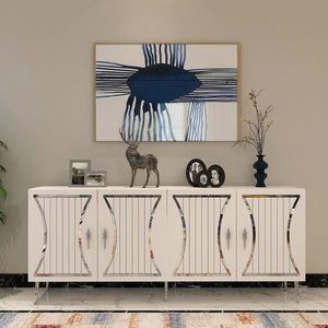 Consola, Olivia, Tean, 150x75x35 cm, PAL , Alb / Argintiu imagine